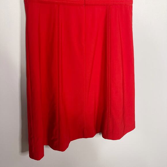 Tory Burch Size 8 Madras Red Megan Dress Lightweight Wool Cap Sleeves A Line - Picture 9 of 10